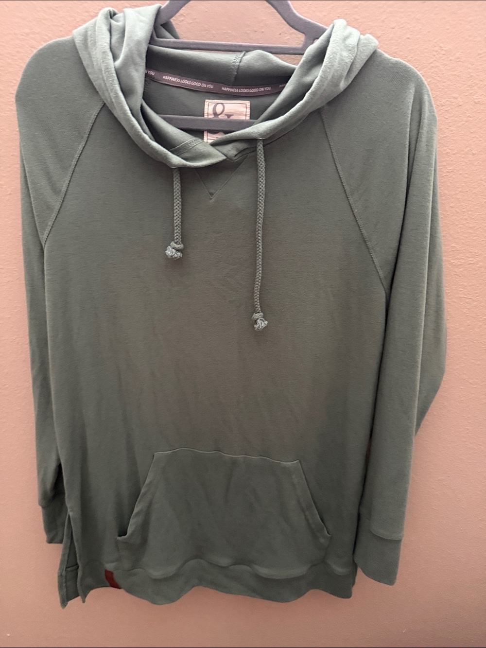 AMPERSAND AVE Olive Green Lightweight Hooded Sweatshirt